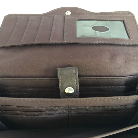Liz Claiborne ChocolateBrown Faux Leather Wallet - Picture 9 of 11